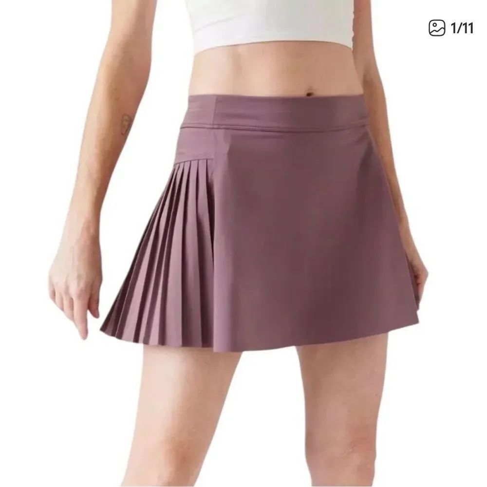Athleta Advantage Skort Jupe Short Pleated Lined Mauve XXS